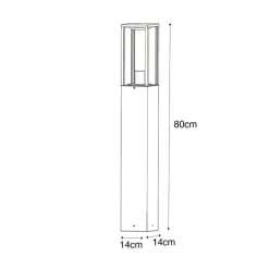 QAZQA Gartenbeleuchtung|Stehlampen Außen*Stehende Außenleuchte schwarz mit Rauch 80 cm IP44 - Charlois