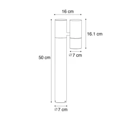 QAZQA Stehlampen Außen|Gartenbeleuchtung*Stehende Außenleuchte schwarz 50 cm verstellbar - Duo