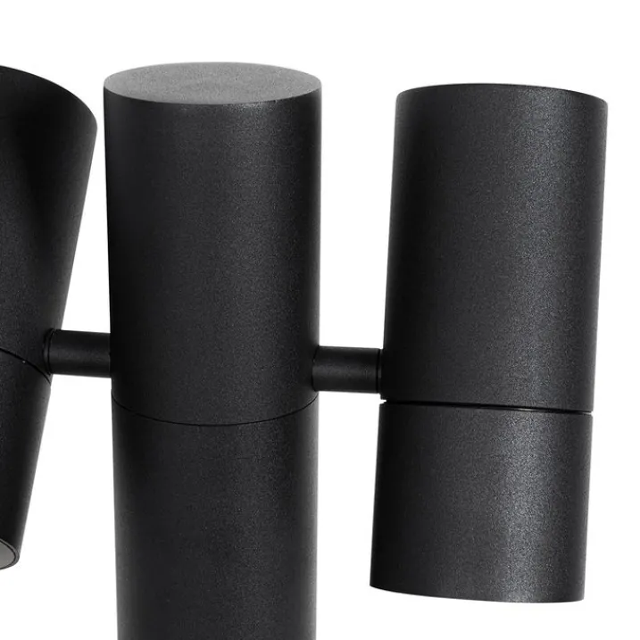 QAZQA Stehlampen Außen|Gartenbeleuchtung*Stehende Außenleuchte schwarz 50 cm 2-Licht verstellbar - Duo