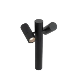 QAZQA Stehlampen Außen|Gartenbeleuchtung*Stehende Außenleuchte schwarz 50 cm 2-Licht verstellbar - Duo