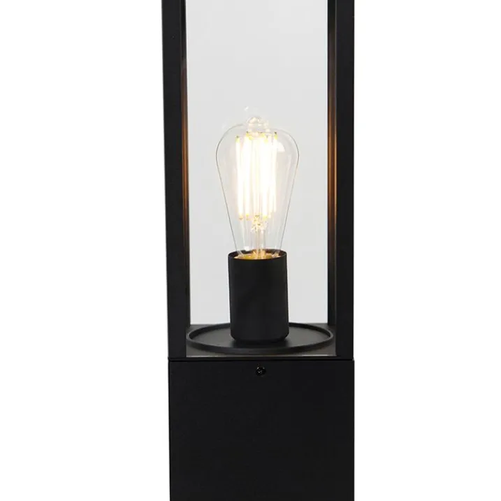 QAZQA Stehlampen Außen|Gartenbeleuchtung*Stehende Außenleuchte schwarz 80 cm mit Erdspieß und Kabeltülle - Charlois