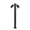 QAZQA Gartenbeleuchtung|Stehlampen Außen*Stehende Außenleuchte schwarz 80 cm IP44 verstellbar 2-Licht - Duo