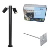QAZQA Stehlampen Außen|Gartenbeleuchtung*Stehende Außenleuchte schwarz 80 cm IP44 verstellbar 2-Licht - Duo