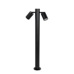QAZQA Stehlampen Außen|Gartenbeleuchtung*Stehende Außenleuchte schwarz 80 cm IP44 verstellbar 2-Licht - Duo