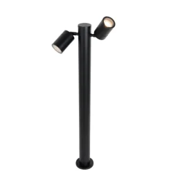 QAZQA Stehlampen Außen|Gartenbeleuchtung*Stehende Außenleuchte schwarz 80 cm IP44 verstellbar 2-Licht - Duo