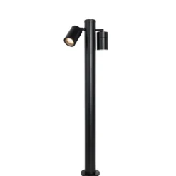 QAZQA Stehlampen Außen|Gartenbeleuchtung*Stehende Außenleuchte schwarz 80 cm IP44 verstellbar 2-Licht - Duo
