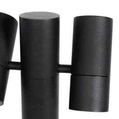 QAZQA Gartenbeleuchtung|Stehlampen Außen*Stehende Außenleuchte schwarz 50 cm 2-Licht verstellbar - Duo