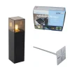 QAZQA Stehlampen Außen|Gartenbeleuchtung*Stehende Außenleuchte schwarz mit Rauchglas 30 cm - Dänemark