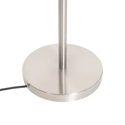 QAZQA Stehlampen|Wohnzimmerlampen*Stehlampe aus Stahl mit weißem Schirm und Leselampe - Jelena