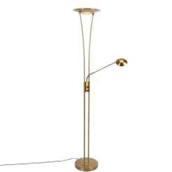 QAZQA Lampen Für Dein Homeoffice|Schlafzimmerlampen*Stehlampe Bronze inkl. LED mit Lesearm - Ibiza