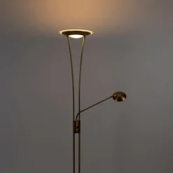 QAZQA Lampen Für Dein Homeoffice|Schlafzimmerlampen*Stehlampe Bronze inkl. LED mit Lesearm - Ibiza