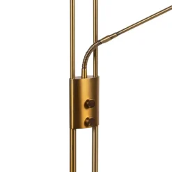 QAZQA Lampen Für Dein Homeoffice|Schlafzimmerlampen*Stehlampe Bronze inkl. LED mit Lesearm - Ibiza