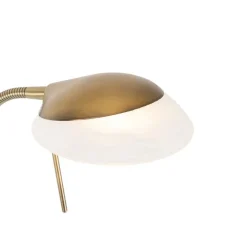 QAZQA Schlafzimmerlampen|Küchenlampen*Stehlampe Bronze inkl. LED und Dimmer mit Leselampe - Empoli