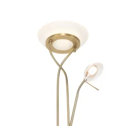 QAZQA Schlafzimmerlampen|Küchenlampen*Stehlampe Bronze inkl. LED und Dimmer mit Leselampe - Empoli