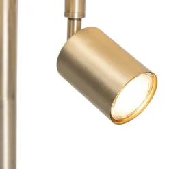 QAZQA Schlafzimmerlampen|Küchenlampen*Stehlampe Bronze mit weißem Schirm und Leselampe - Jelena