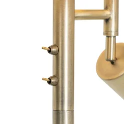 QAZQA Schlafzimmerlampen|Küchenlampen*Stehlampe Bronze mit weißem Schirm und Leselampe - Jelena