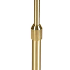 QAZQA Stehlampen|Wohnzimmerlampen*Stehlampe Gold / Messing mit schwarzem Schirm 35 cm verstellbar - Parte