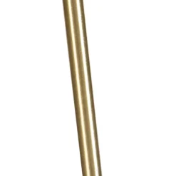 QAZQA Stehlampen|Wohnzimmerlampen*Stehlampe Gold / Messing mit schwarzem Schirm 35 cm verstellbar - Parte