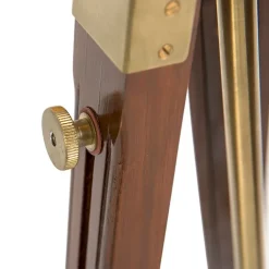 QAZQA Stehlampen|Wohnzimmerlampen*Stehlampe Messing mit Schirm hellgrau 50 cm Stativ - Cortin