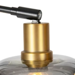 QAZQA Schlafzimmerlampen|Küchenlampen*Stehlampe Schwarz mit Gold mit Rauchglas 5 Lichter - Zuzanna
