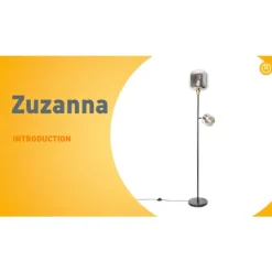 QAZQA Schlafzimmerlampen|Küchenlampen*Stehlampe schwarz mit Gold mit Rauchglas 3 Lichter - Zuzanna