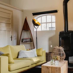 QAZQA Stehlampen|Wohnzimmerlampen*Stehlampe schwarz mit Gold 35 cm verstellbar - Magnax