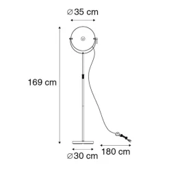 QAZQA Stehlampen|Wohnzimmerlampen*Stehlampe schwarz mit Gold 35 cm verstellbar - Magnax