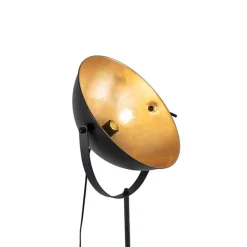 QAZQA Stehlampen|Wohnzimmerlampen*Stehlampe schwarz mit Gold 35 cm verstellbar - Magnax