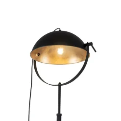 QAZQA Stehlampen|Wohnzimmerlampen*Stehlampe schwarz mit Gold 35 cm verstellbar - Magnax