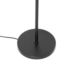 QAZQA Stehlampen|Wohnzimmerlampen*Stehlampe schwarz mit Gold mit Rauchglas 2 Lichter - Zuzanna