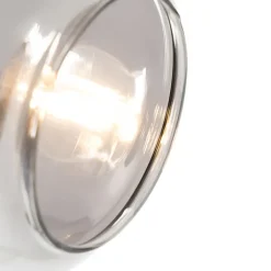 QAZQA Stehlampen|Wohnzimmerlampen*Stehlampe schwarz mit Gold mit Rauchglas 2 Lichter - Zuzanna