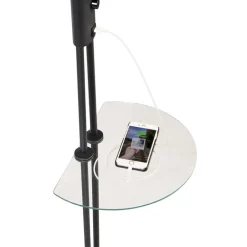 QAZQA Lampen Für Dein Homeoffice|Led-Stehlampen*Stehlampe schwarz mit Lesearm inkl. LED und USB-Anschluss - Sevilla