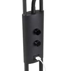 QAZQA Lampen Für Dein Homeoffice|Led-Stehlampen*Stehlampe schwarz mit Lesearm inkl. LED und USB-Anschluss - Sevilla