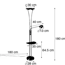 QAZQA Lampen Für Dein Homeoffice|Led-Stehlampen*Stehlampe schwarz mit Lesearm inkl. LED und USB-Anschluss - Sevilla