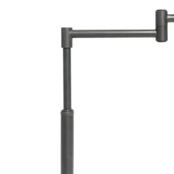 QAZQA Stehlampen|Wohnzimmerlampen*Stehlampe schwarz mit schwarzem Schirm und verstellbarem Arm - Ladas