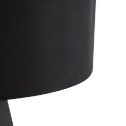 QAZQA Stehlampen|Wohnzimmerlampen*Stehlampe schwarz mit schwarzem Schirm und goldener Innenseite - Ilse