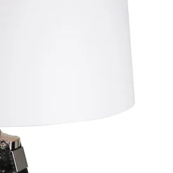 QAZQA Stehlampen|Wohnzimmerlampen*Stehlampe schwarz mit weißem Leinenschirm 45 cm - Tripod