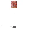 QAZQA Stehlampen|Wohnzimmerlampen*Stehlampe schwarz Schatten Pfau Design rot 40 cm - Parte
