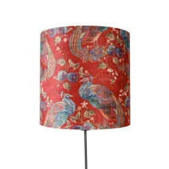 QAZQA Stehlampen|Wohnzimmerlampen*Stehlampe schwarz Schatten Pfau Design rot 40 cm - Parte
