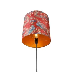 QAZQA Stehlampen|Wohnzimmerlampen*Stehlampe schwarz Schatten Pfau Design rot 40 cm - Parte