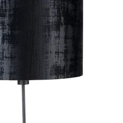 QAZQA Stehlampen|Wohnzimmerlampen*Stehlampe schwarz Schirm schwarz 40 cm verstellbar - Parte