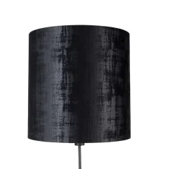 QAZQA Stehlampen|Wohnzimmerlampen*Stehlampe schwarz Schirm schwarz 40 cm verstellbar - Parte