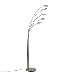 QAZQA Schlafzimmerlampen|Esszimmerlampen*Stehlampe Stahl inkl. LED mit Touch-Dimmer - Sixties Trento