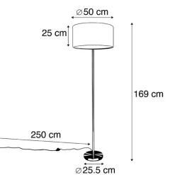 QAZQA Stehlampen|Wohnzimmerlampen*Stehlampe Stahl mit rosa Schirm 50 cm - Simplo