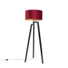 QAZQA Stehlampen|Wohnzimmerlampen*Stehlampe Stativ schwarz mit rotem Schirm und Gold 50 cm Puros