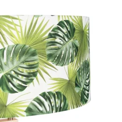 QAZQA Stehlampen|Wohnzimmerlampen*Stehlampe Stativholz mit Schattenblatt - Puros