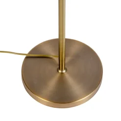 QAZQA Stehlampen|Wohnzimmerlampen*Stehlampe verstellbar bronze mit Schirm hellgrau 50 cm - Parte