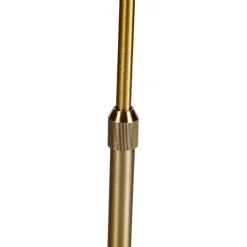 QAZQA Stehlampen|Wohnzimmerlampen*Stehlampe verstellbar bronze mit Schirm hellgrau 50 cm - Parte