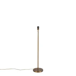 QAZQA Stehlampen|Wohnzimmerlampen*Stehlampe verstellbar bronze mit Schirm hellgrau 50 cm - Parte