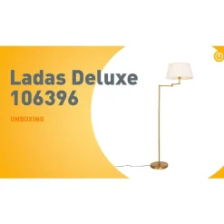 QAZQA Stehlampen|Wohnzimmerlampen*Stehleuchte aus Bronze mit weißem Faltenschirm und verstellbarem Arm – Ladas Deluxe